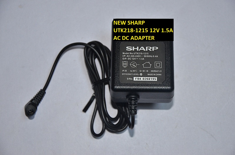 NEW UTK218-1215 SHARP 12V 1.5A AC DC ADAPTER